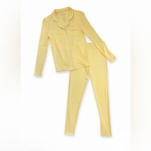 NWT KATIE J NYC JUNIOR MAIA SOLID LOUNGE SET in butter yellow size‎ XS